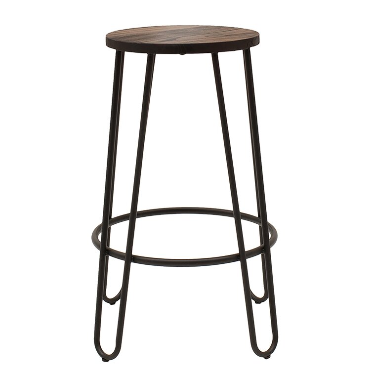 Borough Wharf Steinmetz Solid Wood 66cm Stool | Wayfair.co.uk