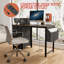 Bureau 47,3 po avec prise de courant et 1 port Type-c, 3 tiroirs, poche latérale, prise de bureau pliable à structure stable,