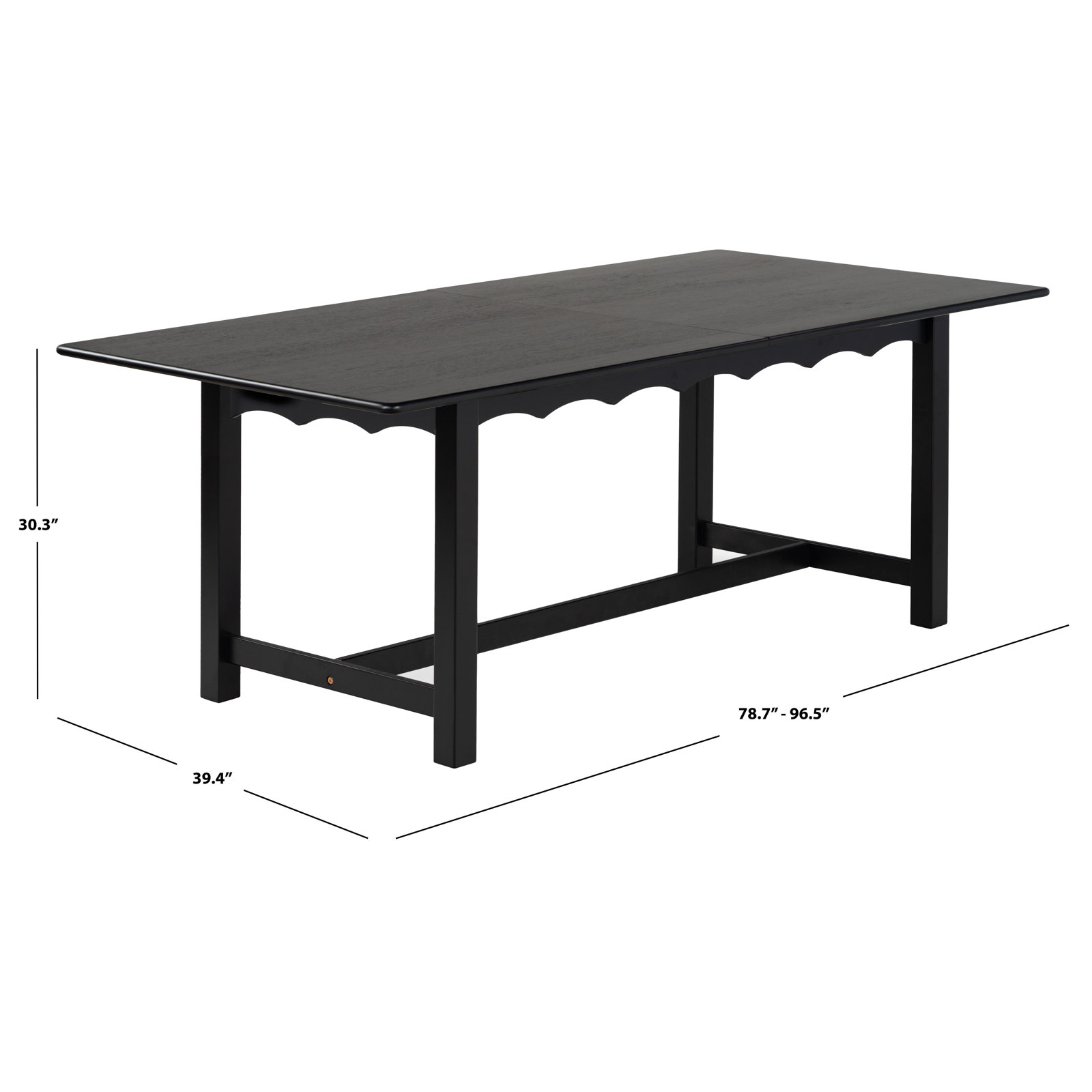 Catana 79" Extendable Dining Table, Black