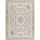 Hand-Knotted High-Quality Beige and Green Area Rug