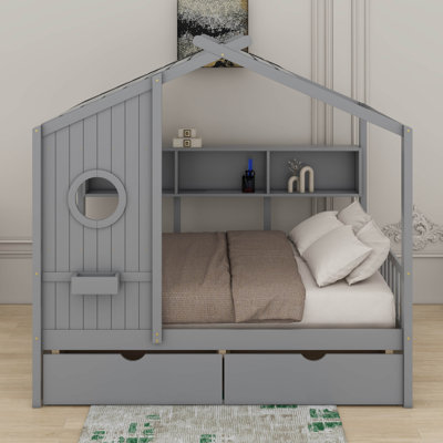 Lit double pleine grandeur avec tiroirs