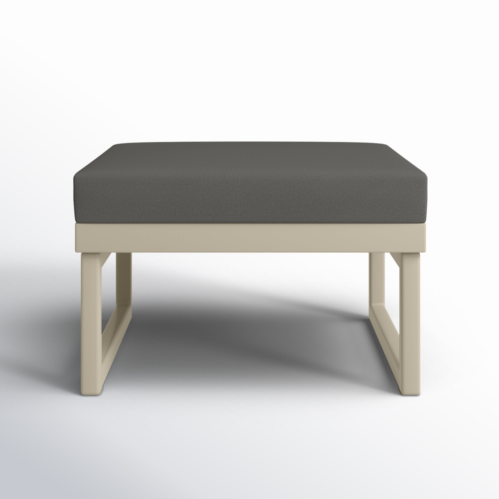 Lane Upholstered Outdoor Ottoman with Cushion, Taupe, Charcoal