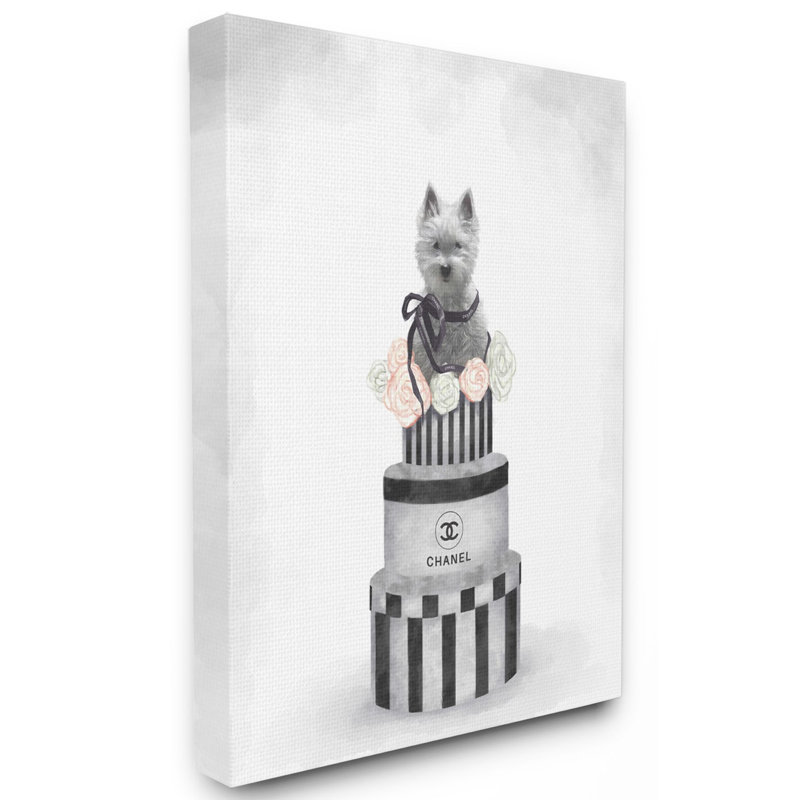 « mode chien », peinture gris rose neutre, Toile tendue, H 20 po x l 16 po x P 1,5 po