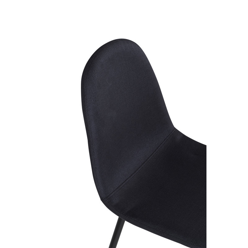 Anjalee 45.5cm H Polyester Blend Upholstered Side Chair, Black, Black