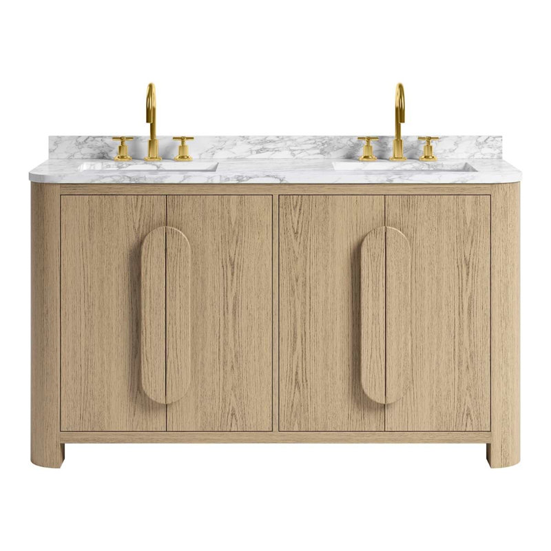 Harper Vanity, 60" W, Carrara Marble