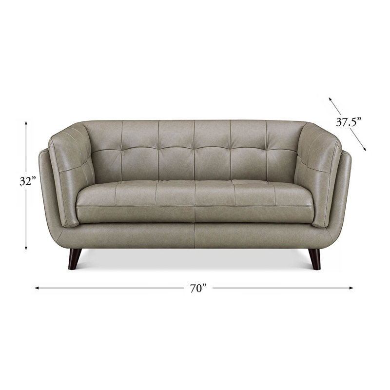 Rhyannon Top Grain Leather Loveseat, Rhyannon Tide Genuine Leather