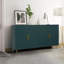 Meuble télé en bois avec armoire de rangement et tablettes réglables, console média pour salon / chambre à coucher (bleu marine)