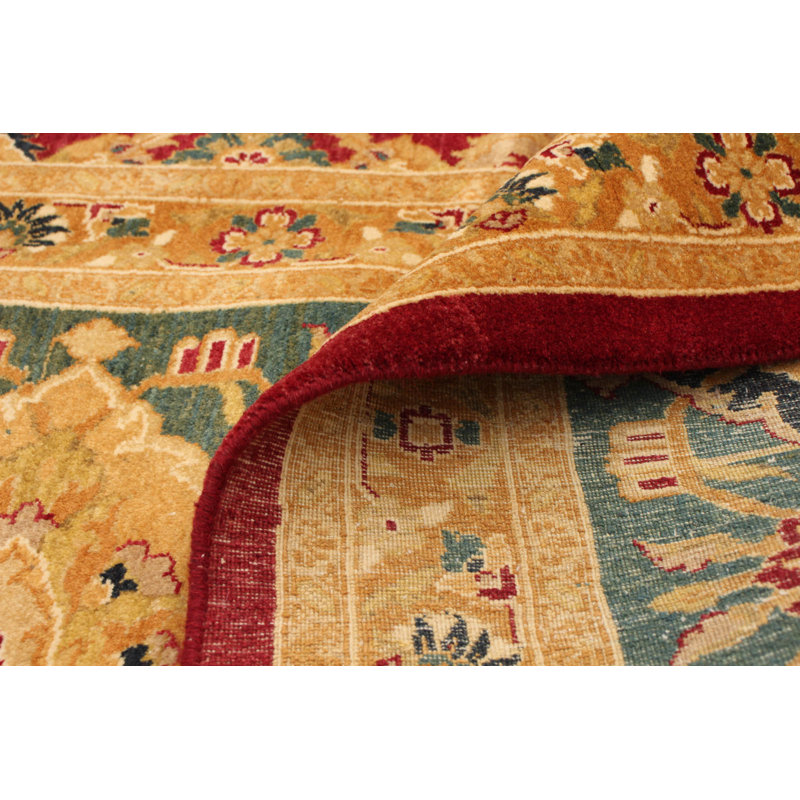 One-of-a-Kind Rectangle 8'1" X 10'3" New Age Wool Area Rug in Light Brown/Light Brown/Teal