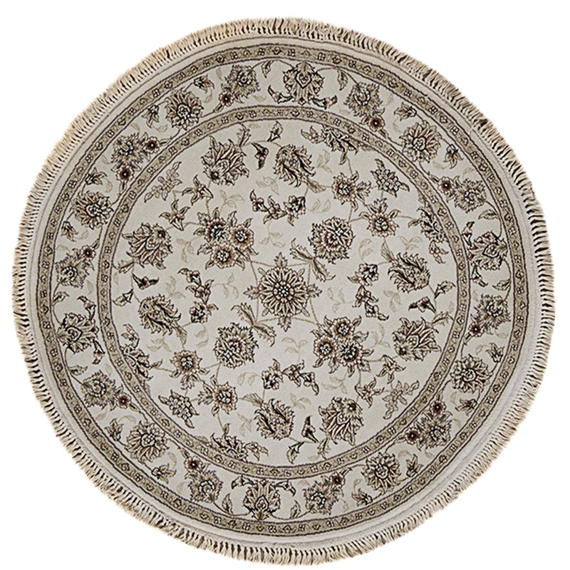 High-Quality Hand-Knotted Ivory Area Rug
