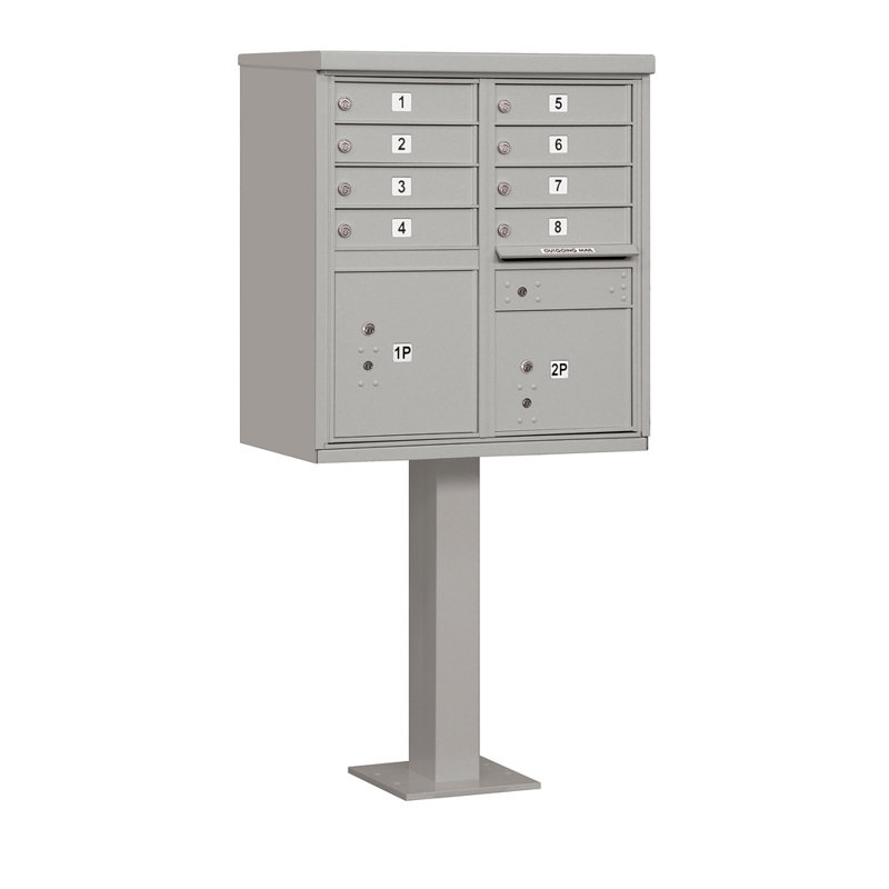 Aluminum Multi-Unit Post Box, Gray