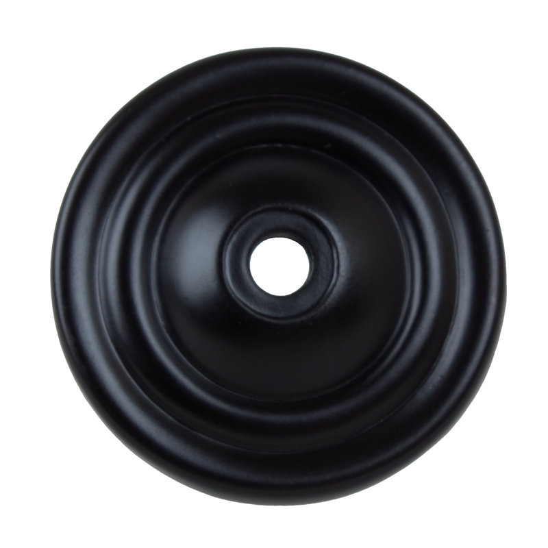 Contre-plaque ronde ronde à bouton d'armoire, Noir mat