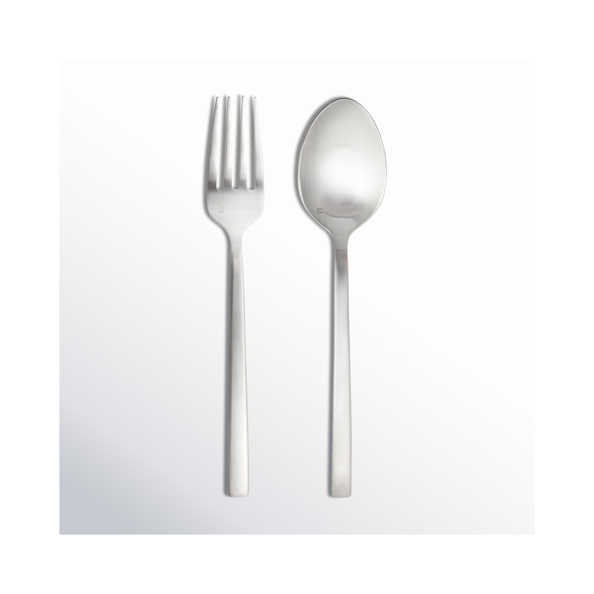 Arezzo Brushed 2 Piece Salad Servers Set, Brushed Silver