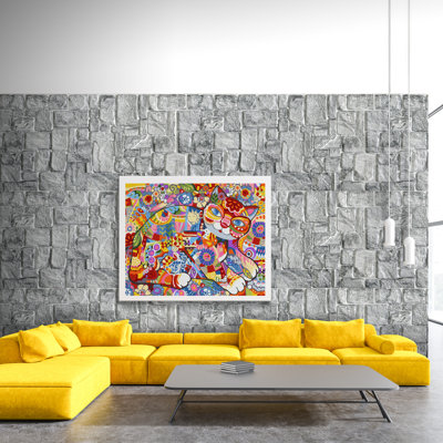 Falkirk 3D 38" W x 19" L Vinyl Wall Paneling in Gray