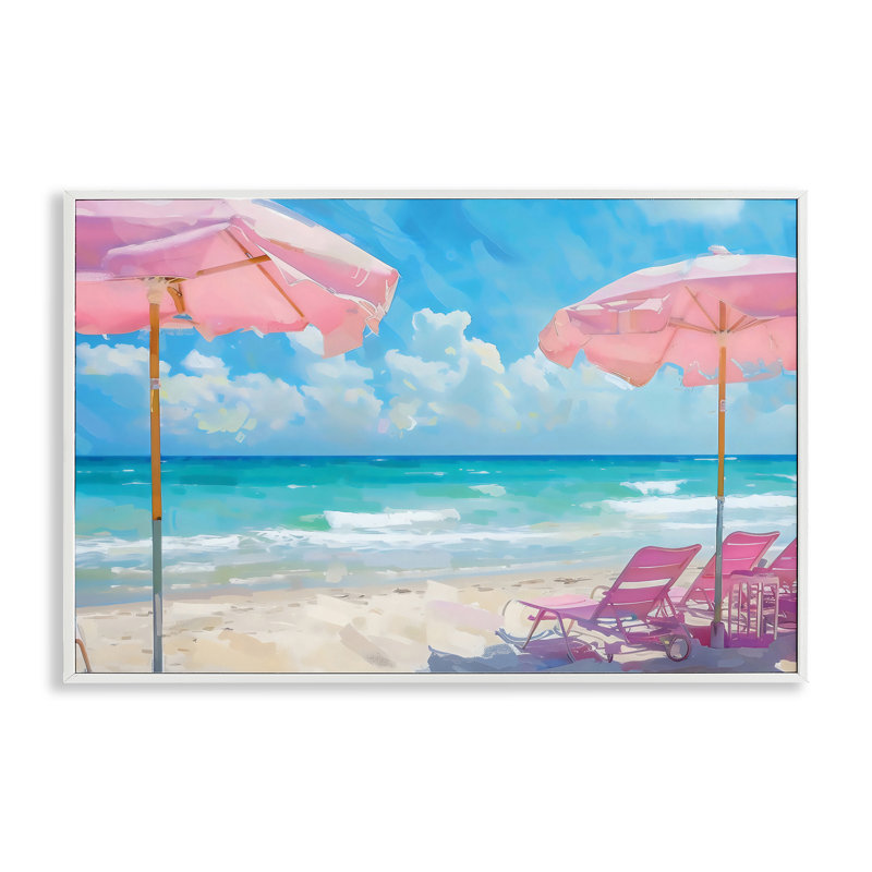 Rose, parasol de plage rose, estampe numérique, design par LSR Design Studio, H 16 po x l 24 po
