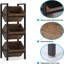 Support à panier industriel 15 po à 3 niveaux avec paniers en angle - Support à fruits et collation vertical rustique, organisateur de tour de rangement debout pour la cuisine, le garde-manger, la salle de bain, le salon - fini brun et noir