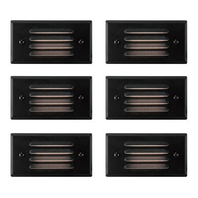 Black Low Voltage Integrated LED Step Light Pack