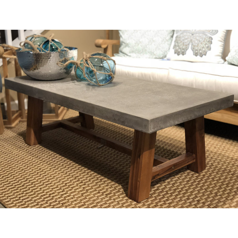 Gwendolynn Rectangular Acacia Outdoor Coffee Table , 47'' in. W 23.5'' in. D