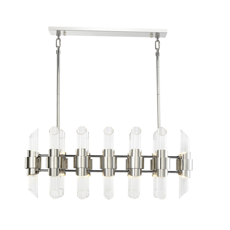 Pillar 24 Light Chandelier, Chrome