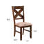 Chaises de salle à manger en bois massif, paire de noisettes foncées, sièges rembourrés en mousse avec accoudoirs texturés brun clair l 17 po x l 18,5 po et H 39,5 po, matériau de rembourrage