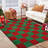 Washable Christmas Rug Checkered Decorative Carpet with Non-Slip Backing, Stain-Resistant Low Pile Floor Mats, Foldable Holiday Indoor Rug for Bedroom, Living Room, Nursery-890695385