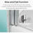 34" W X 58" H Pivot Tub Shower Door, 1/4" (6mm) Thick Clear Tempered Glass, Finish, Stable Wall Support, Fixed Hinges, And Smooth Operation Wide High Bathroom Folding 6mm Reversible Installation,