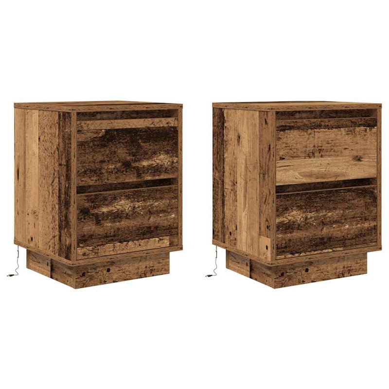 Darlisha 38cm W Manufactured Wood Bedside Table, Old Wood, 2