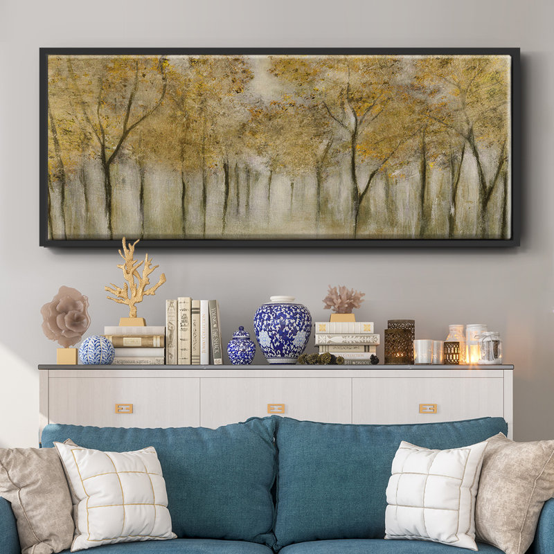 Golden Spring- Framed Canvas, 12" H x 30" W