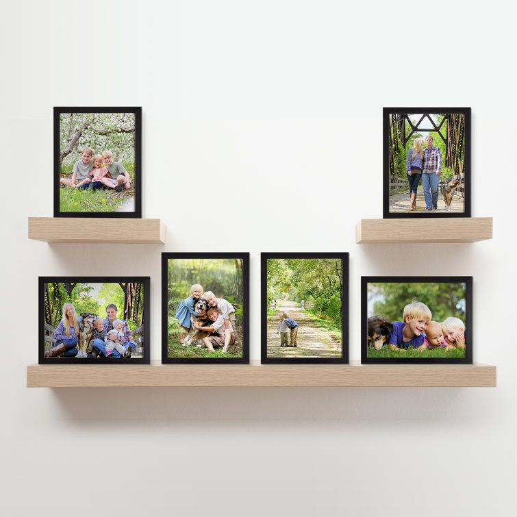 Lavish Home Picture Frame Set, 4x6 Frames Pack For Picture Gallery Wall  With Stand and Hanging Hooks, Set of 6 (Black)