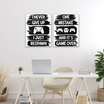 Motivation, ensemble de 2 phrases sur toile, par Marcus Prime