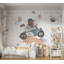 Papier peint pour enfants - Ours en peluche dans une voiture de course-1941801299