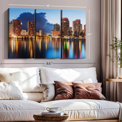 «Honolulu Nightscape», 3 pièces