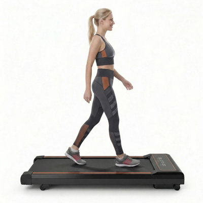 Alvantor Walking Pad Treadmill Portable Under Desk Quiet Adjustable Speed for Home Office,Black