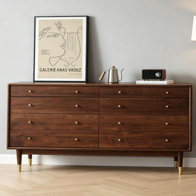 Simple multi-drawer storage solid wood sideboard
