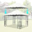 Auvent de remplacement pour pavillon de jardin 10 x 10 pi - beige. Tissu. Protégé, eau, décoloration. Possède des trous de bonde et un couvercle supérieur en filet anti-insectes. Double niveau, hydrofuge, résistant à la décoloration. Équipé d'un filet