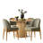 5-Piece Oak Veneer Dining Set with 42" Round Table & 4 Linen Chairs-101096145