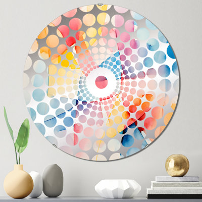 Pastel Colour Geometric Ink Explosion III - Concentric Circles Decorative Mirror