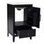 Meuble-lavabo de 20 po avec lavabo, armoire de salle de bain avec porte, tablette de porte et patins réglables, tiroir, noir