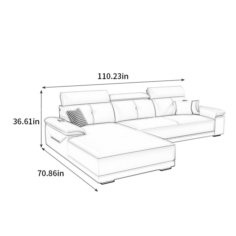 Gassett, H 36,61 po x l 110,23 po x P 70,86 po, 3