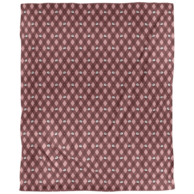 Tissu de crâne argyle, Rouge, L 56 po x l 36 po, Coton peigné de base