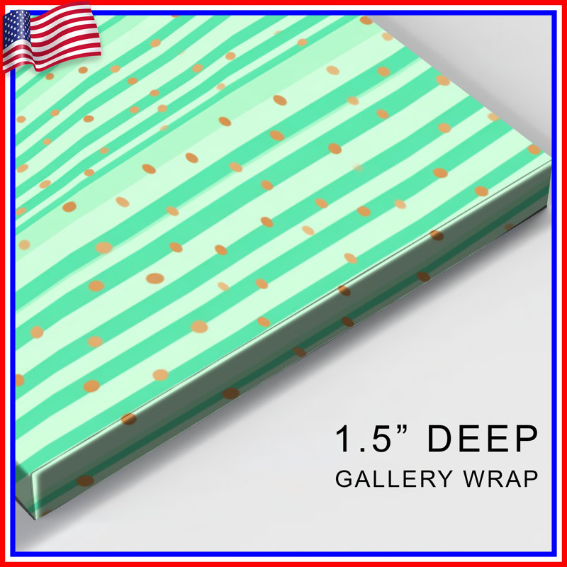 «Green Stripes», toile tendue à motif de toiles tendues sur châssis, 12 x 12 pouces