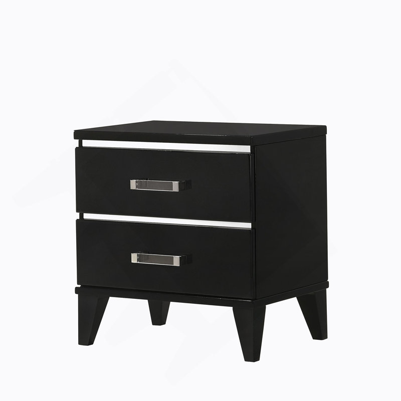 Table de chevet à 2 tiroirs contemporaine et pratique pour la chambre à coucher, idéale pour rehausser l'organisation et le style de la chambre à coucher