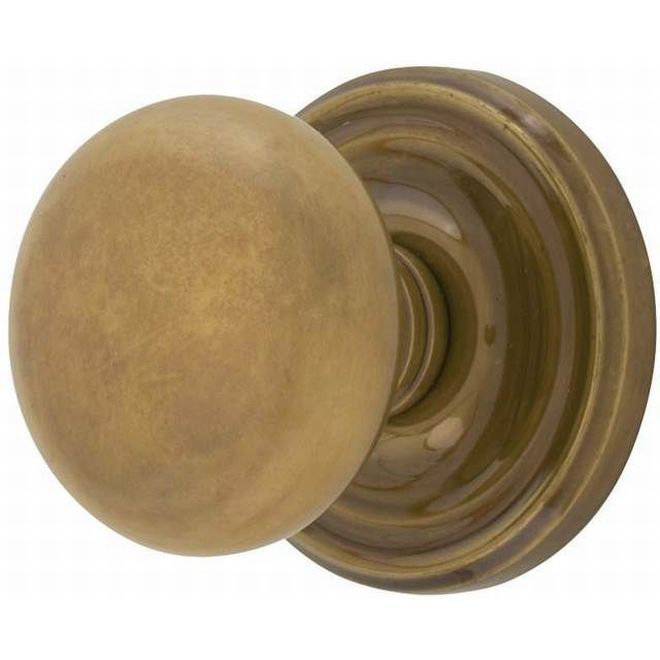 Passage Providence Knob with Regular Rose, French Antique Brass