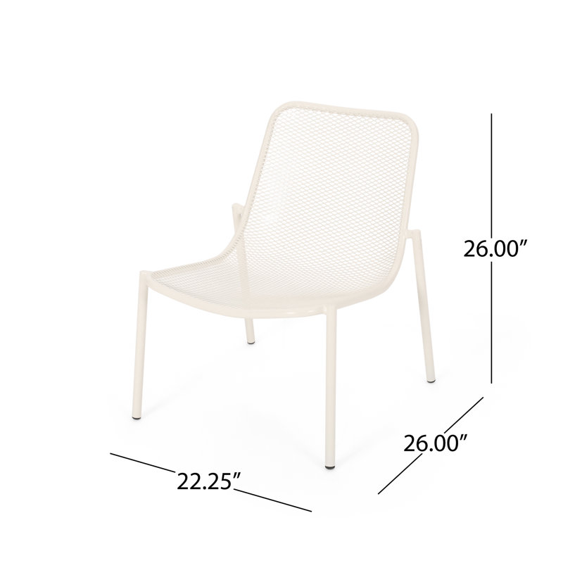  Ensemble de 2 chaises d'extérieur empilables en fer Kincaid