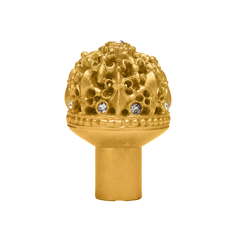 Poignée ronde Carpe Diem Hardware 7613-27C Versailles Fleur De Lys avec cristaux Swarovski , Doré