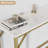 Narrow Console Table With Charging Station, Gold & White Sofa Table For Living Room, Behind Couch Table With 2 Outlets & 2 USB Ports, Entryway Hallway Table