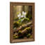 Cadre mural rétro blanc avec motif de fleurs blanches WhiteOrnate-425297713