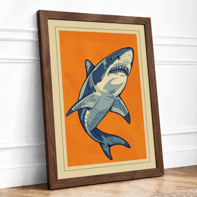 Great White Study Modern - Framed Print
