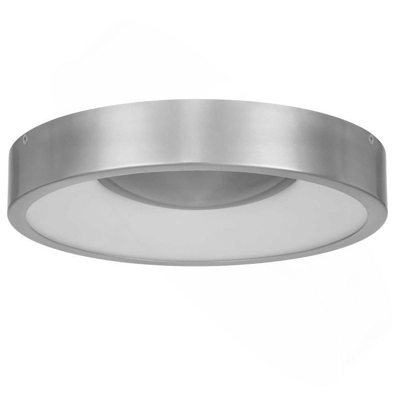 Plafonnier encastré à DEL 14 po noir, Nickel brossé, H 2,38 po x l 11 po x P 11 po