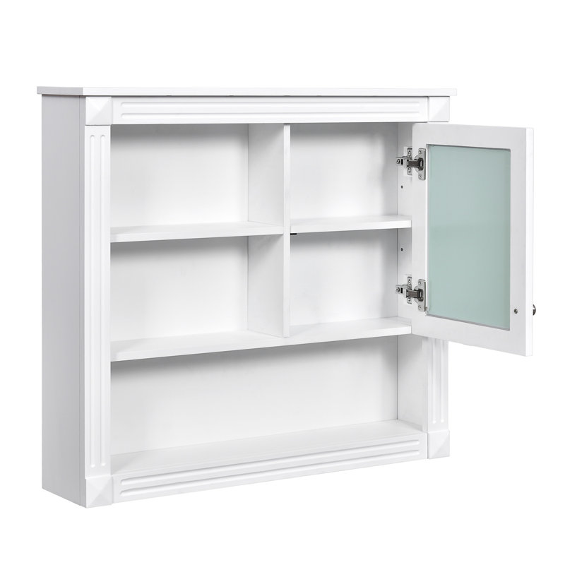 Armoire murale de salle de bain avec miroir, Blanc