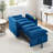 Convertible Sofa Bed, 3-In-1 Multi-Functional Velvet Sleeper Couch Pull-Out Bed, 47'' Loveseat Chaise Lounge With Adjustable Backrest-27590023-4007013